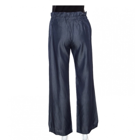 Emporio Armani chambray wide leg paper bag pants - Picture 5 of 7